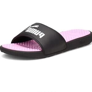 PUMA Cool Cat 2.0 BX Slide Puma Black / Puma White / Pink Size 7 New w/ Tags